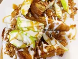 French toast with apples and caramel at Kup a Joe Café
