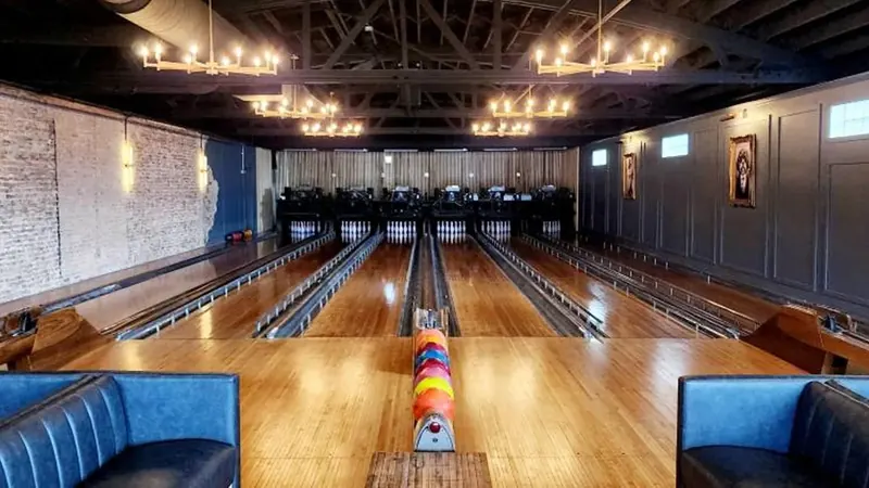 Bowling lanes at The Loft in downtown Frankfort