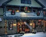 Trail’s Edge Brewing Co. building in Frankfort decorated for the holidays
